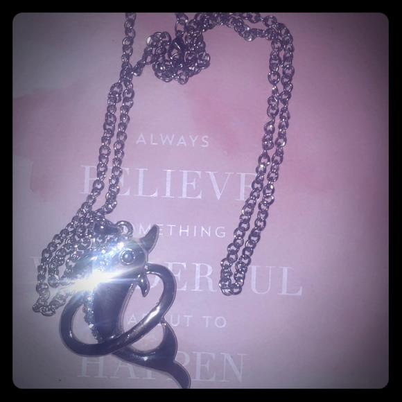 Silver dolphin pendant necklace